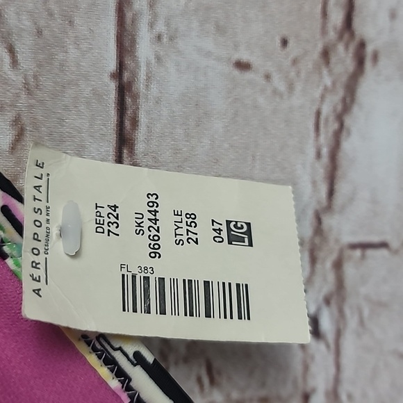 Aeropostale bikini top muti color print size large new nwt - Picture 4 of 6